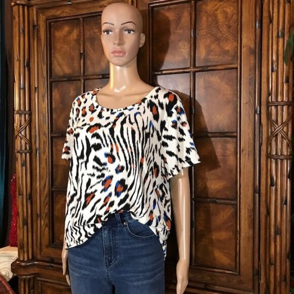 Iman Global Animal Symphony Print Jersey Top - Picture 2 of 16